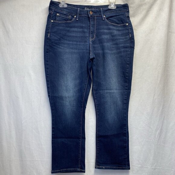 Signature By Levis Strauss & Co Modern Capri Denim Jeans Women Sz 12-W31 Stretch - Picture 1 of 15